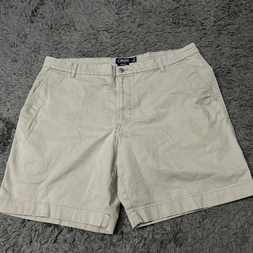 Chaps Golf Shorts Mens 40 Beige Flat Front